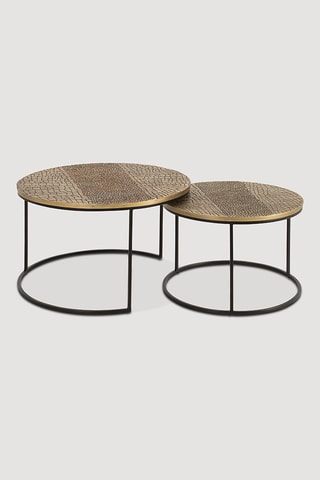 2 tables gigognes - 76 x 45 x 76 cm et 60 x 40 x 60 cm