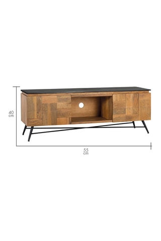 Meuble TV 2 portes en manguier - 150 x 55 x 40 cm