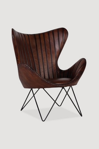 Fauteuil -  Marron - En cuir