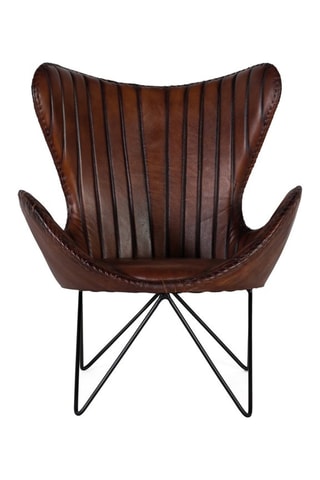 Fauteuil -  Marron - En cuir