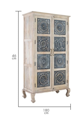 Armoire 2 portes en manguier - 97 x 180 x 46 cm