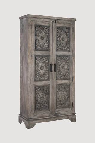 Armoire 2 portes en manguier massif - 100 x 196 x 42 cm
