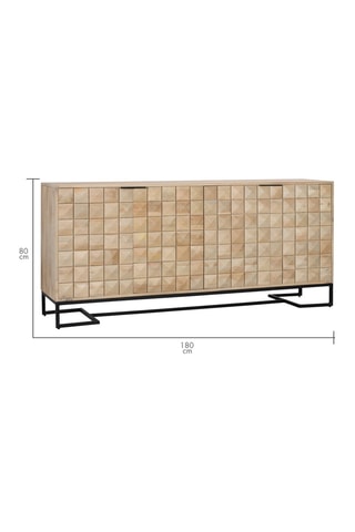 Buffet 4 portes en manguier - 80 x 180 x 40 cm