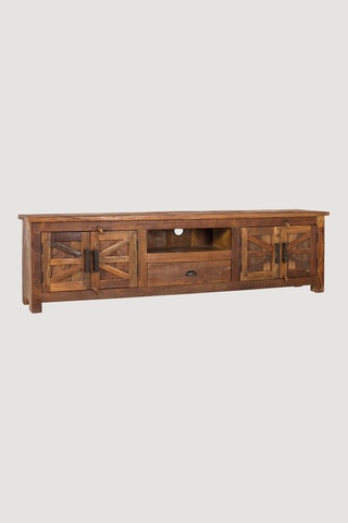 Meuble TV 4 portes en bois - 220 x 60 x 40 cm