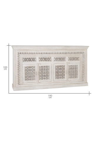 Buffet 4 portes en manguier - 190 x 100 x 40 cm