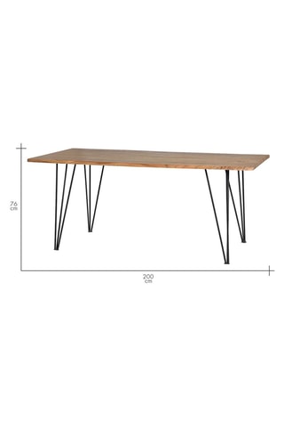 Table à manger en acacia - 200 x 76 x 100 cm
