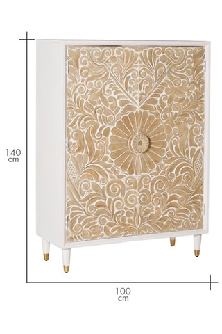 Armoire 2 portes en manguier - 100 x 40 x 140 cm
