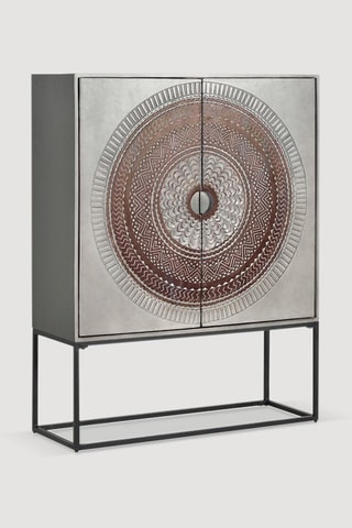 Meuble de rangement 2 portes en manguier - 107 x 40 x 142 cm