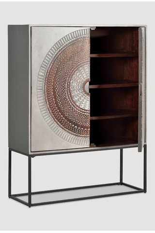 Meuble de rangement 2 portes en manguier - 107 x 40 x 142 cm