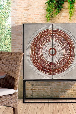 Meuble de rangement 2 portes en manguier - 107 x 40 x 142 cm