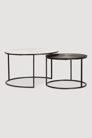 2 tables gigognes en bronze - 76 x 76 x 45 cm / 56 x 56 x 40 cm