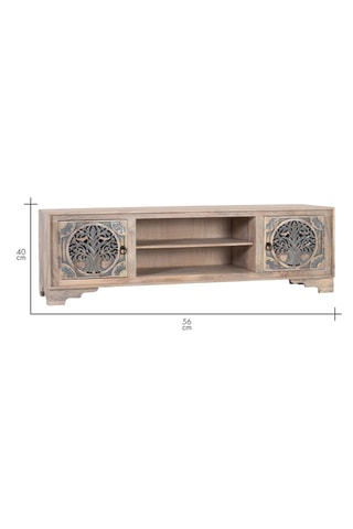 Meuble TV 2 portes en manguier - 180 x 56 x 40 cm