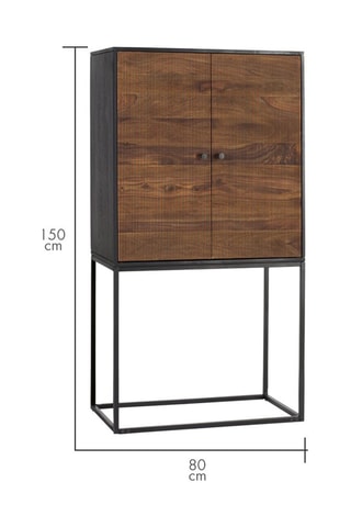 Armoire en bois de rose et manguier - 150 x 80 x 45 cm