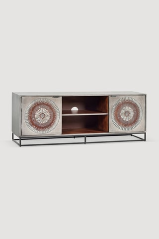 Meuble TV 2 portes en manguier - 150 x 56 x 40 cm