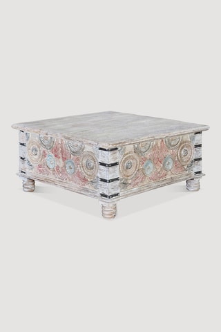 Table basse 2 abattants en manguier - 90 x 90 x 45 cm