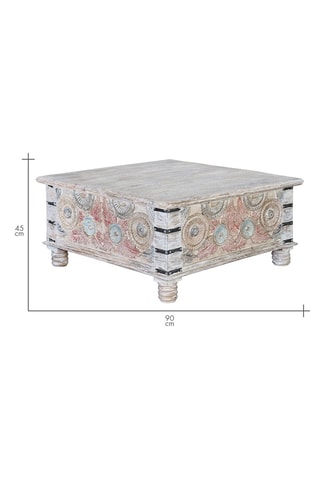 Table basse 2 abattants en manguier - 90 x 90 x 45 cm