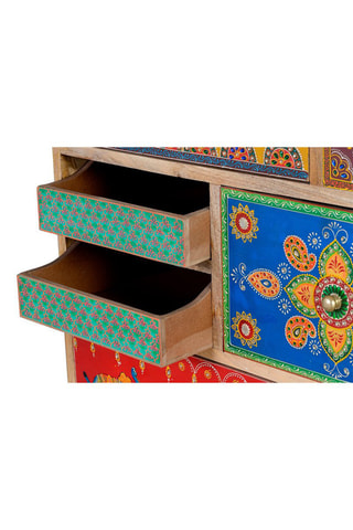 Commode 14 tiroirs en manguier - 120 x 90 x 40 cm