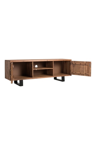 Meuble TV 2 portes en acacia - 160 x 41 x 56 cm