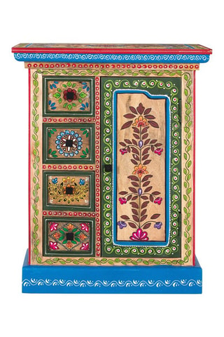 Commode 1 porte en manguier - 58 x 72 x 35 cm