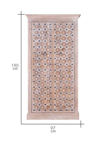 Armoire 2 portes en manguier - 97 x 190 x 50 cm