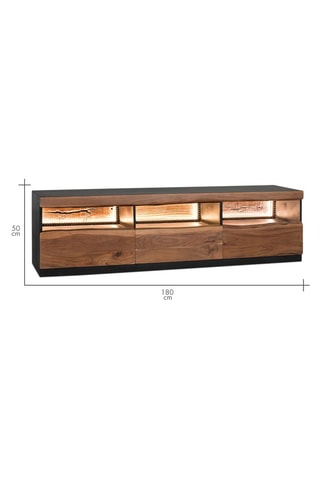 Meuble TV 3 tiroirs en acacia - 180 x 50 x 42 cm