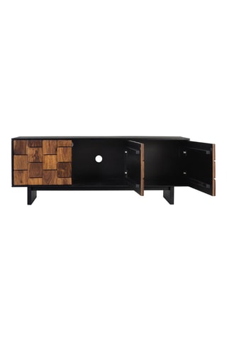 Meuble TV 3 portes en manguier et bois de sheesham - 160 x 61 x 40 cm