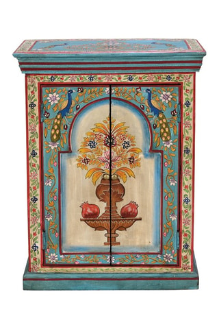 Table d'appoint 2 portes en manguier - 52 x 68 x 34 cm