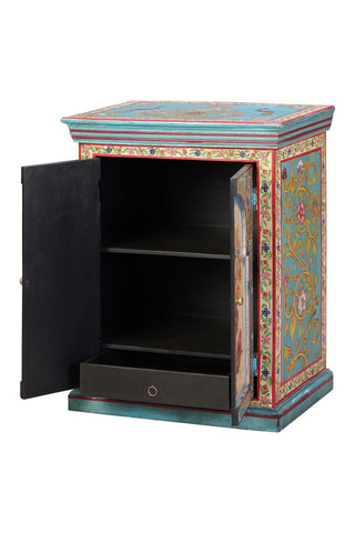Table d'appoint 2 portes en manguier - 52 x 68 x 34 cm