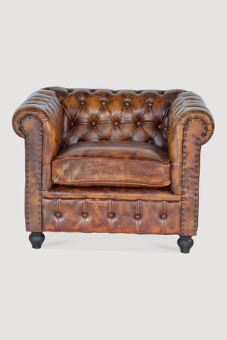 Fauteuil Chester - Marron - En cuir