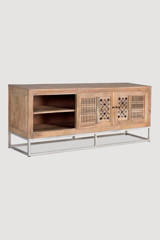 Meuble TV 2 portes en manguier - 160 x 65 x 40 cm