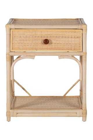 Table de chevet en rotin - 50 x 60 x 40 cm