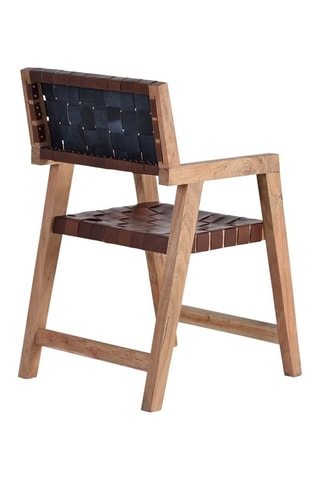 Chaise en manguier et cuir