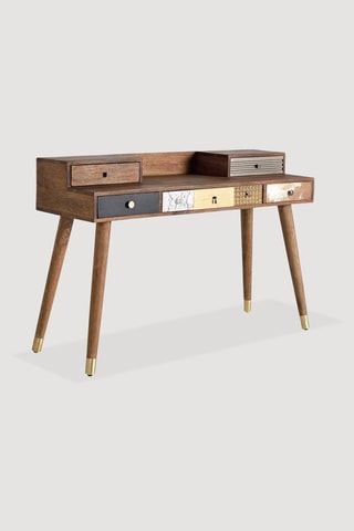 Bureau 5 tiroirs en manguier - 130 x 45 x 88 cm