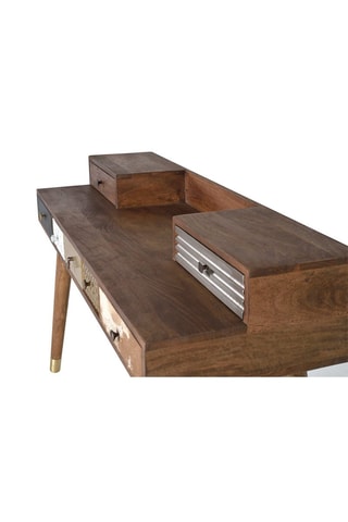 Bureau 5 tiroirs en manguier - 130 x 45 x 88 cm