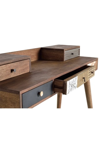 Bureau 5 tiroirs en manguier - 130 x 45 x 88 cm