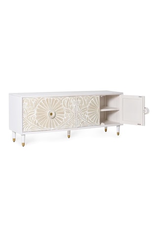 Meuble TV 4 portes en manguier - 170 x 40 x 65 cm