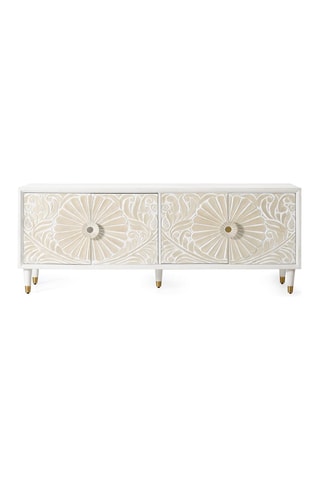 Meuble TV 4 portes en manguier - 170 x 40 x 65 cm