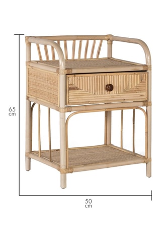 Table de chevet en rotin - 50 x 65 x 40 cm