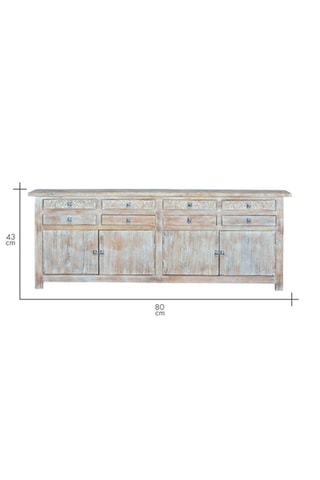 Buffet 4 portes en manguier - 200 x 44 x 100 cm