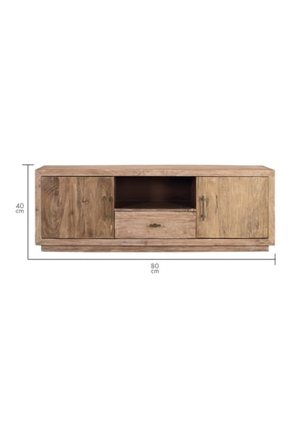 Meuble TV 2 portes en bois recyclé - 175 x 60 x 40 cm