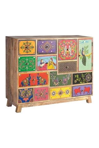Meuble de rangement 1 porte en manguier - 112 x 35 x 90 cm