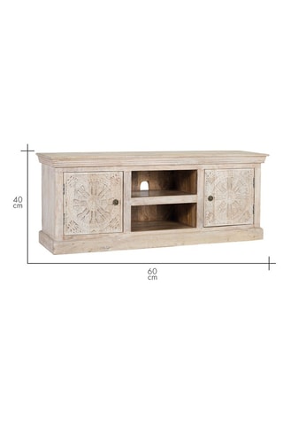 Meuble TV 2 portes en manguier - 152 x 60 x 40 cm