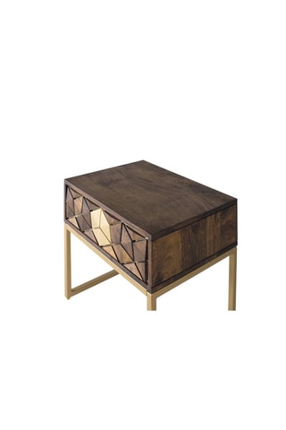 Table de chevet 1 tiroir en manguier - 51 x 49 x 40 cm