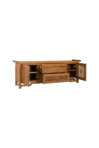 Meuble TV 2 portes en teck - 180 x 60 x 38 cm
