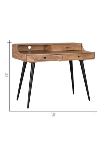 Bureau 3 tiroirs en acacia - 115 x 90 x 60 cm