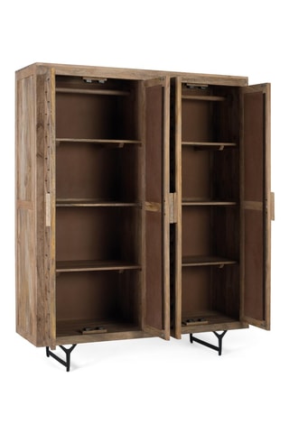 Armoire 4 portes en manguier - 143 x 180 x 45 cm
