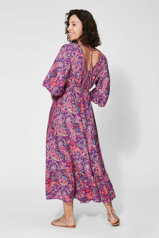 Lange Jurk - Paars en roze