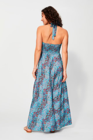 Lange Jurk - Blauw en rood