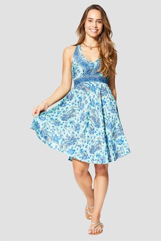 Jurk - Blauw en wit