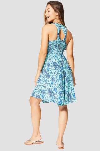 Jurk - Blauw en wit